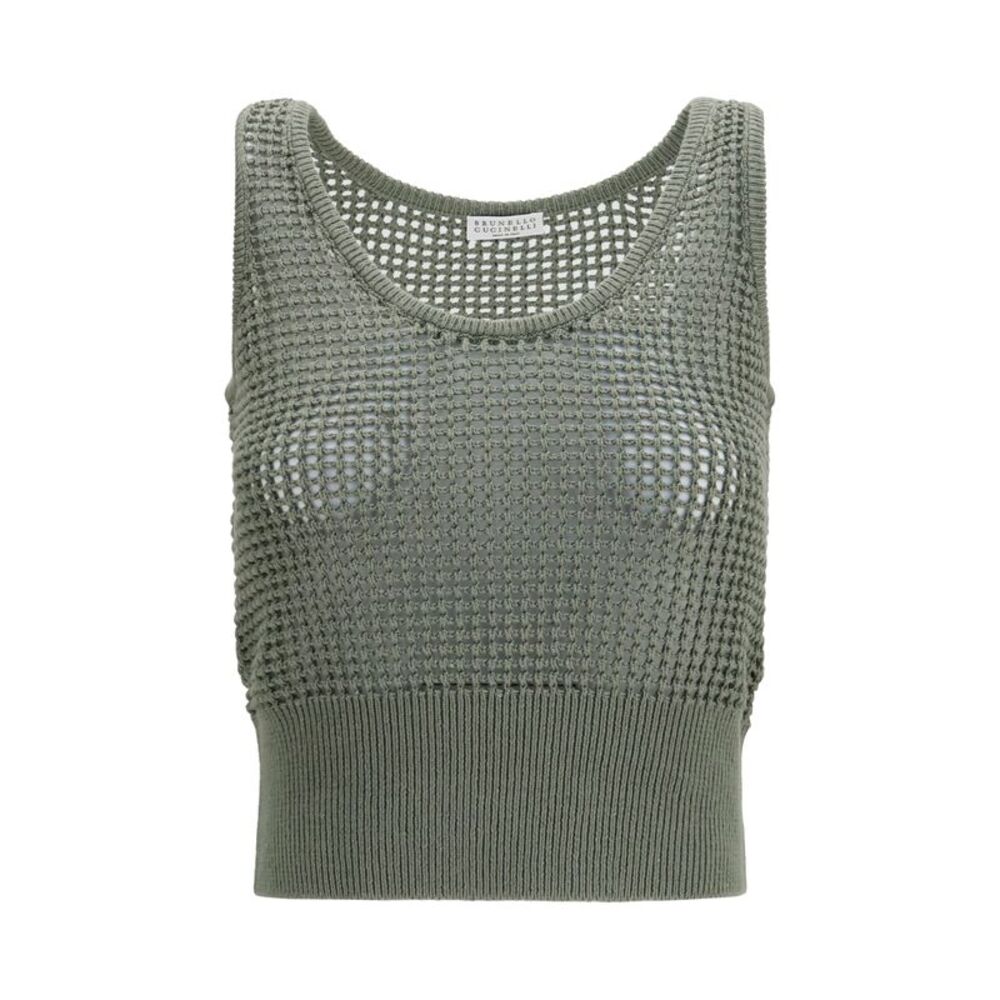 Brunello Cucinelli Women Perforated Sequin Tank Top